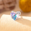 Wholesale Women's Sweet Style Heartshaped Zircon Inlaid Titanium Steel Ear Nail