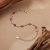 Wholesale Women's Sweet Style Natural Tourmaline S925 Sterling Silver Star Shaped Gemstone Set Bracelet