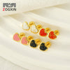 Wholesale Women's Sweet Style Titanium Steel Heart Shaped Dripping Oil Earrings