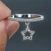Wholesale Women's Sweet Stylish Copper Star Heartshaped Zircon Jewelry Pendant Ring