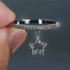 Wholesale Women's Sweet Stylish Copper Star Heartshaped Zircon Jewelry Pendant Ring