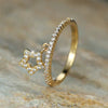 Wholesale Women's Sweet Stylish Copper Star Heartshaped Zircon Jewelry Pendant Ring