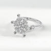 Wholesale Women's Swivel Ring Copper Light Luxury Geometric Electroplated Snowflake Style