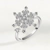 Wholesale Women's Swivel Ring Copper Light Luxury Geometric Electroplated Snowflake Style