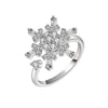 Wholesale Women's Swivel Ring Copper Light Luxury Geometric Electroplated Snowflake Style