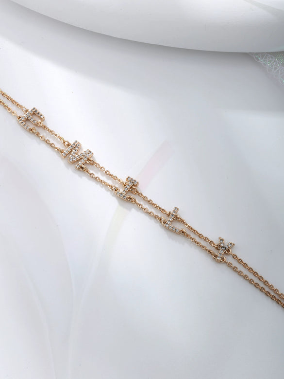 Wholesale Women's Tassel Bracelet Fashion Alloy Jewelry With Heart Pattern And Electroplating Treatment