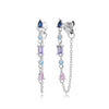 Wholesale Women's Tassel Earrings 925 Sterling Silver Geometric Colorful Zircon