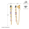 Wholesale Women's Tassel Earrings 925 Sterling Silver Geometric Colorful Zircon