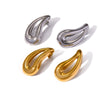 Wholesale Women's Temperament Dropshaped Stainless Steel Titanium Steel Stud Earrings With Pvd Furnace Vacuum Real Gold Plating