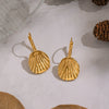 Wholesale Women's Textured Leaf Earrings Stainless Steel Pvd Furnace Vacuum Real Gold Plated Jewelry