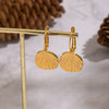 Wholesale Women's Textured Leaf Earrings Stainless Steel Pvd Furnace Vacuum Real Gold Plated Jewelry