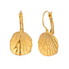 Wholesale Women's Textured Leaf Earrings Stainless Steel Pvd Furnace Vacuum Real Gold Plated Jewelry