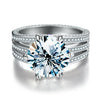 Wholesale Women's Three Rows Six Claw Ring In S925 Sterling Silver With Geometric Pattern And Electroplating Treatment