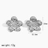 Wholesale Women's Threedimensional Stainless Steel Flower Earrings With Pvd Furnace Vacuum Real Gold Plating