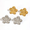Wholesale Women's Threedimensional Stainless Steel Flower Earrings With Pvd Furnace Vacuum Real Gold Plating