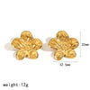 Wholesale Women's Threedimensional Stainless Steel Flower Earrings With Pvd Furnace Vacuum Real Gold Plating