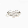 Wholesale Women's Threelayer Cross Adjustable Ring S925 Sterling Silver Geometric Electroplated