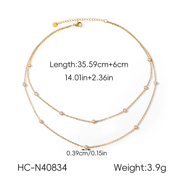 Wholesale Women's Threelayer Titanium Steel Geometric Necklace With Electroplating