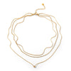Wholesale Women's Threelayer Titanium Steel Geometric Necklace With Electroplating