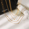 Wholesale Women's Threelayer Titanium Steel Geometric Necklace With Electroplating