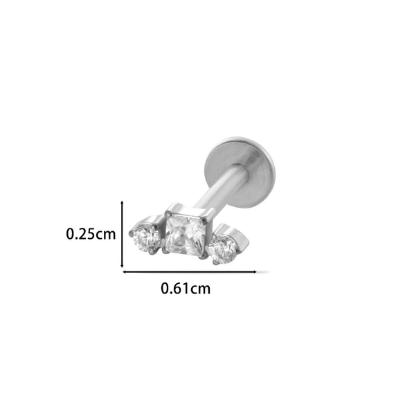 Wholesale Women's Titanium Alloy Ear Nail And Lip Nail Rod With Butterfly Star Moon And Flower Pattern Electroplating