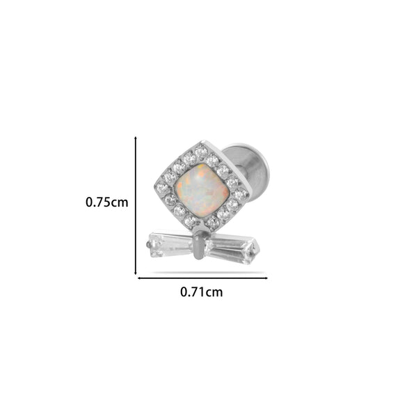 Wholesale Women's Titanium Alloy Ear Nail And Lip Nail Rod With Butterfly Star Moon And Flower Pattern Electroplating