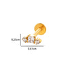 Wholesale Women's Titanium Alloy Ear Nail And Lip Nail Rod With Butterfly Star Moon And Flower Pattern Electroplating