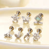 Wholesale Women's Titanium Alloy Ear Nail And Lip Nail Rod With Butterfly Star Moon And Flower Pattern Electroplating