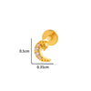 Wholesale Women's Titanium Alloy Ear Nail And Lip Nail Rod With Butterfly Star Moon And Flower Pattern Electroplating