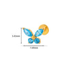 Wholesale Women's Titanium Alloy Heart Shape Inlaid Zircon Electroplated Butterfly Internal Tooth Screw Lip Nail Rod Cartilage Puncture Ear Bone Nail