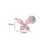 Wholesale Women's Titanium Alloy Heart Shape Inlaid Zircon Electroplated Butterfly Internal Tooth Screw Lip Nail Rod Cartilage Puncture Ear Bone Nail
