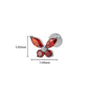 Wholesale Women's Titanium Alloy Heart Shape Inlaid Zircon Electroplated Butterfly Internal Tooth Screw Lip Nail Rod Cartilage Puncture Ear Bone Nail