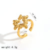 Wholesale Women's Titanium Bow Geometric Stainless Steel Opening Adjustable Ring With Electroplating