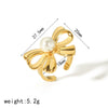 Wholesale Women's Titanium Bow Geometric Stainless Steel Opening Adjustable Ring With Electroplating