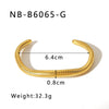 Wholesale Women's Titanium C Shaped Irregular Geometric Python Pattern Stainless Steel 18K Gold Plated Open Bracelet With Vacuum Plating In 18K Furnace