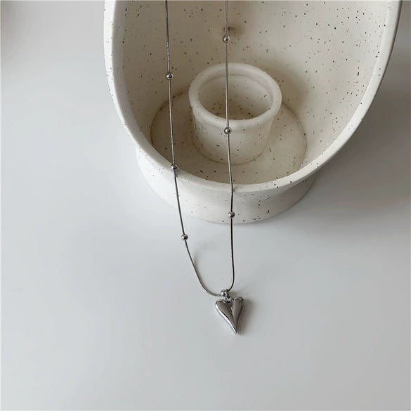 Wholesale Women's Titanium Steel And Alloy Simple Geometric Handmade Pendant Necklace With Ball Chain