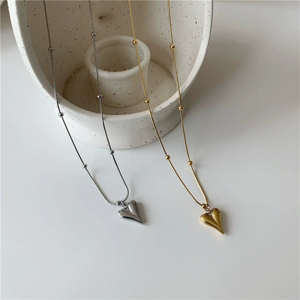 Wholesale Women's Titanium Steel And Alloy Simple Geometric Handmade Pendant Necklace With Ball Chain