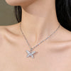 Wholesale Women's Titanium Steel And Copper Butterfly And Zodiac Pendant Necklace With Zircon Inlay And Water Wave Chain In Light Luxury Style