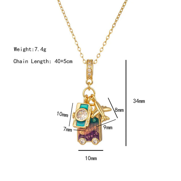 Wholesale Women's Titanium Steel And Copper Cross Chain Clavicle Necklace With Geometric Pattern Pendant And Electroplating Processing Light Luxury Design