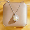 Wholesale Women's Titanium Steel And Copper Cross Chain Lace Full Diamond Pearl Light Luxury Collarbone Necklace