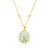 Wholesale Women's Titanium Steel And Copper Flower And Geometric Pattern Necklace With Microinlaid Zircon And 18K Gold Electroplated