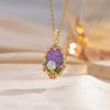 Wholesale Women's Titanium Steel And Copper Flower Pattern Oil Dripping Enamel Painted Pendant With O Word Chain Accessories