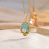 Wholesale Women's Titanium Steel And Copper Flower Pattern Oil Dripping Enamel Painted Pendant With O Word Chain Accessories
