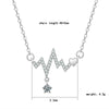 Wholesale Women's Titanium Steel And Copper Heart Electrocardiogram Geometric Pattern Diamond Set Necklace