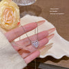 Wholesale Women's Titanium Steel And Copper Heart Shape Necklace Set With Zirconia Accessories