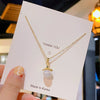 Wholesale Women's Titanium Steel And Copper Mermaid Geometric Light Luxury Collarbone Necklace With Diamond Design And Cross Chain