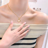Wholesale Women's Titanium Steel And Copper Necklace With Geometric Bunny Pendant And Electroplating Treatment Light Luxury Style