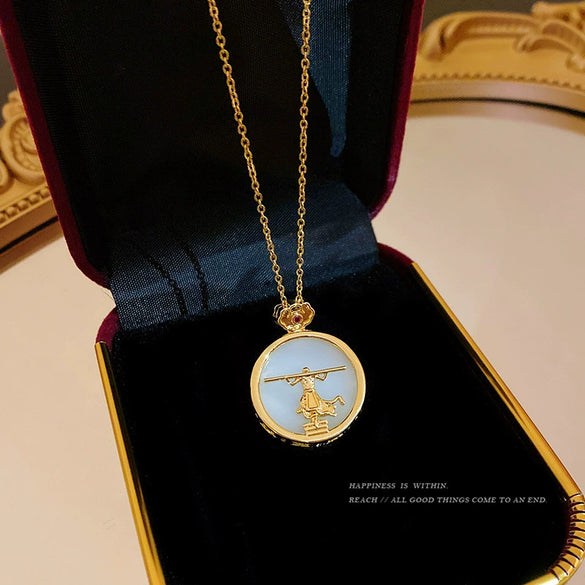 Wholesale Women's Titanium Steel And Copper Necklace With Geometric Pattern And Electroplating Treatment