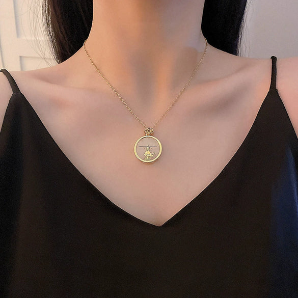 Wholesale Women's Titanium Steel And Copper Necklace With Geometric Pattern And Electroplating Treatment