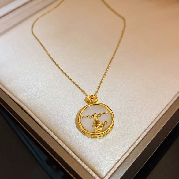 Wholesale Women's Titanium Steel And Copper Necklace With Geometric Pattern And Electroplating Treatment